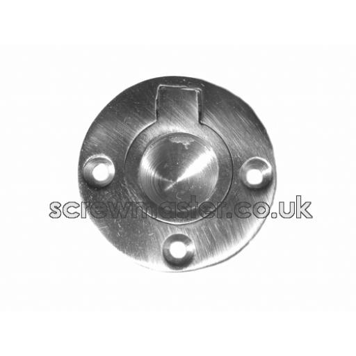 Flush Ring Pull recessed door Handle 38mm diameter Polished Chrome round