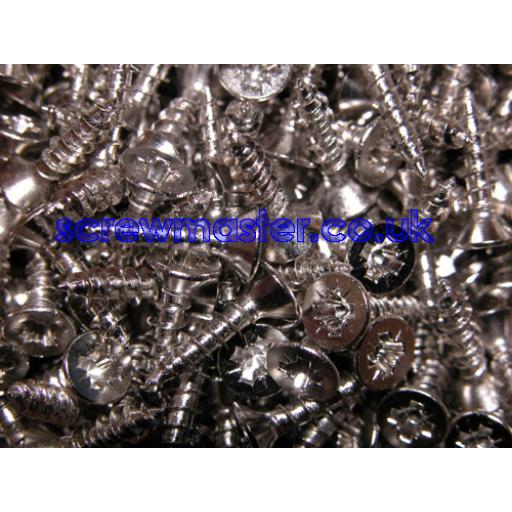 50 Nickel Plated Screws M3.5 x 15mm csk pozi