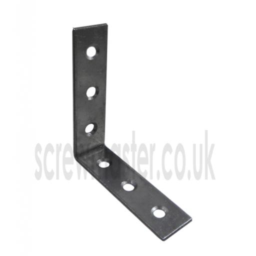 Angle Bracket Self Colour 75mm x 75mm x 19mm wide x 2mm thick mild steel Corner Brace