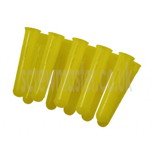 100 Yellow Wall plugs masonry fixings for M3 & M3.5 screws