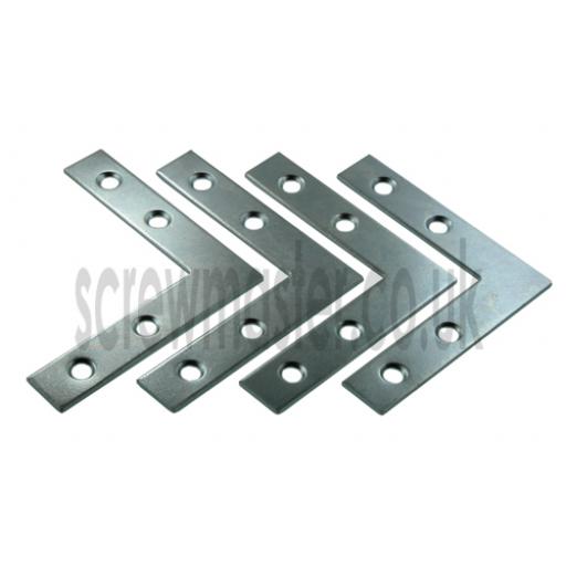 Angle Plate Corner Brace flat 'L' shape Repair Bracket 64mm x 64mm BZP