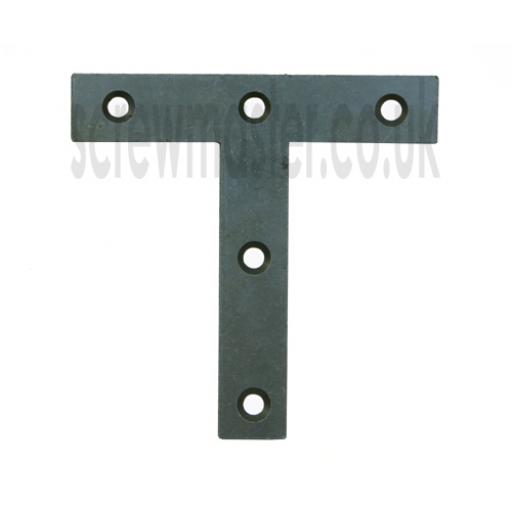 Tee Plate Brace flat 'T' shape Repair Bracket 75mm x 75mm Self Colour