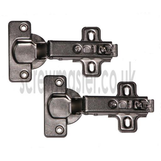 Pair of Concealed Hinges clip on 110 degree sprung 35mm boss full overlay click