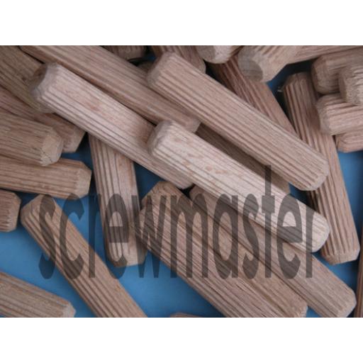 100 Fluted Dowels 10mm x 50mm beech hardwood jointing crafts