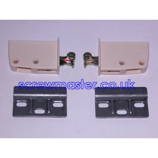 Pair of Cabinet Hangers - Screw mounting - cream colour