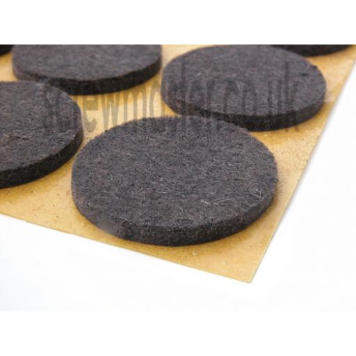 12 Brown Felt Pads 35mm diameter for furniture protect floor from scratching self adhesive sticky