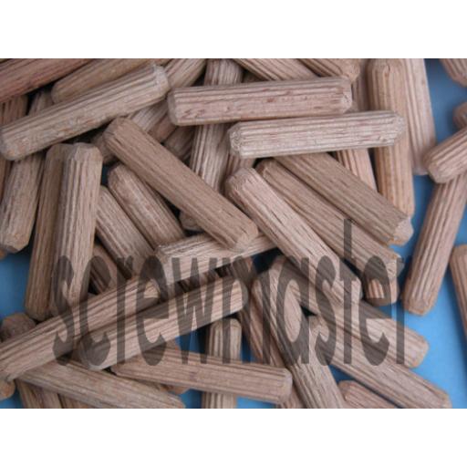 100 Fluted Dowels 6mm x 30mm beech hardwood jointing crafts