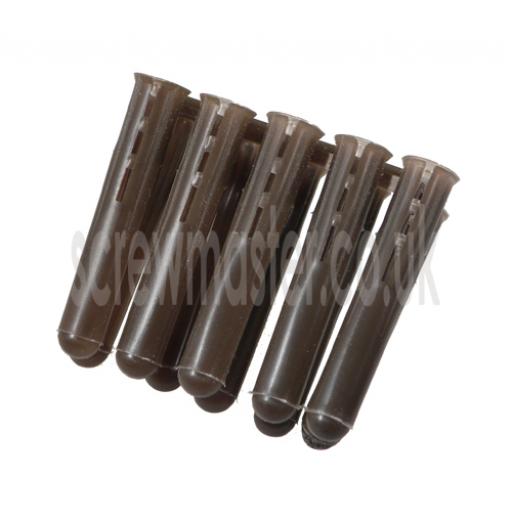 100 Brown Wall Plugs masonry fixings for M4 M4.5 & M5 screws