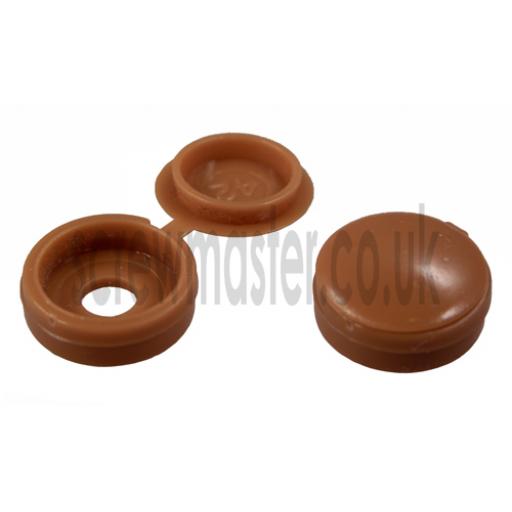 20 Hinged Screw Cover Caps Light Brown for M3.5 & M4 screws (6 and 8 gauge)