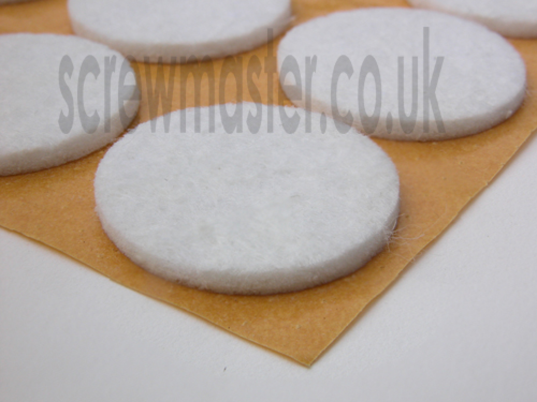 12 White or Brown Felt Pads 30mm diameter protect floor from scratching self adhesive sticky