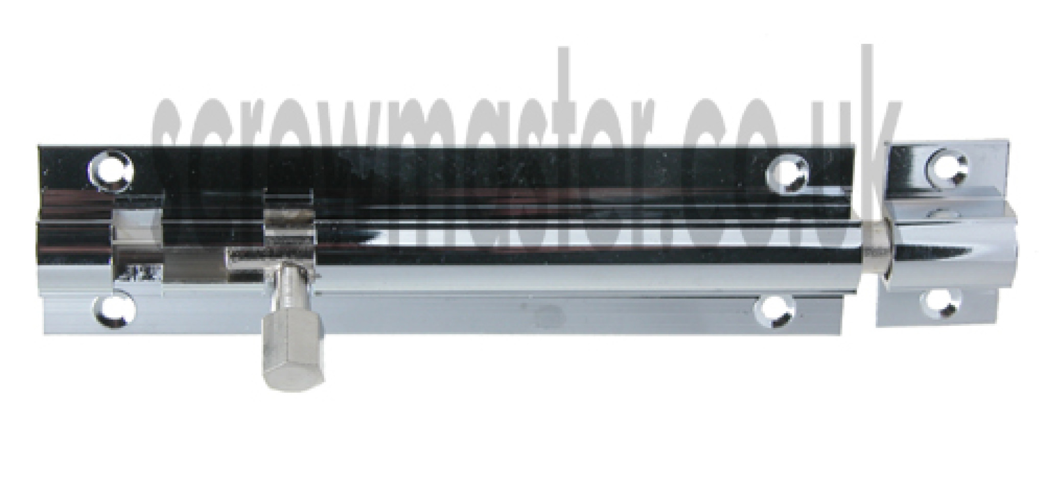 Barrel Bolt 100mm straight polished chrome
