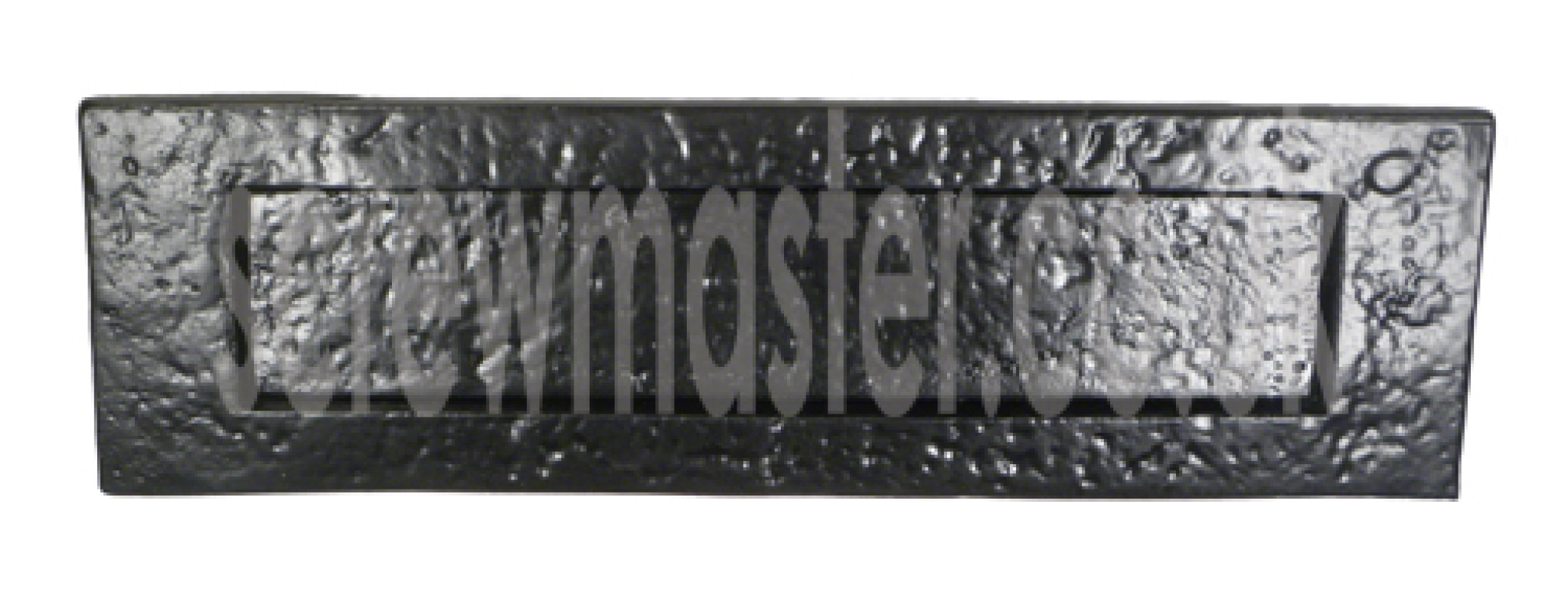 Letter Plate Black Cast Iron 257x76mm hammered Tudor antique style