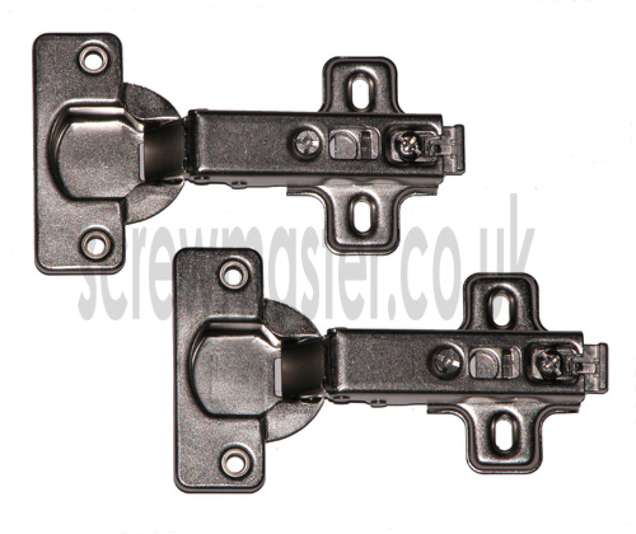 Pair of Concealed Hinges clip on 110 degree sprung 35mm boss full overlay click