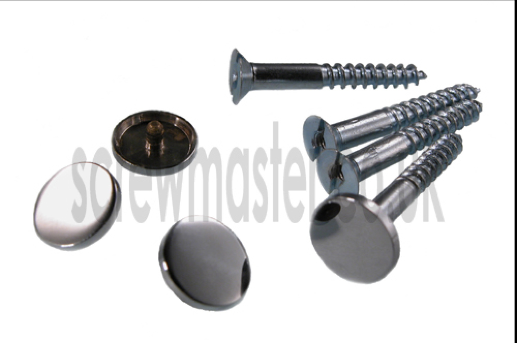 Pack of 4 Mirror Screws with Polished Chrome Disc screw in Cap 20mm diameter flat Cover Head