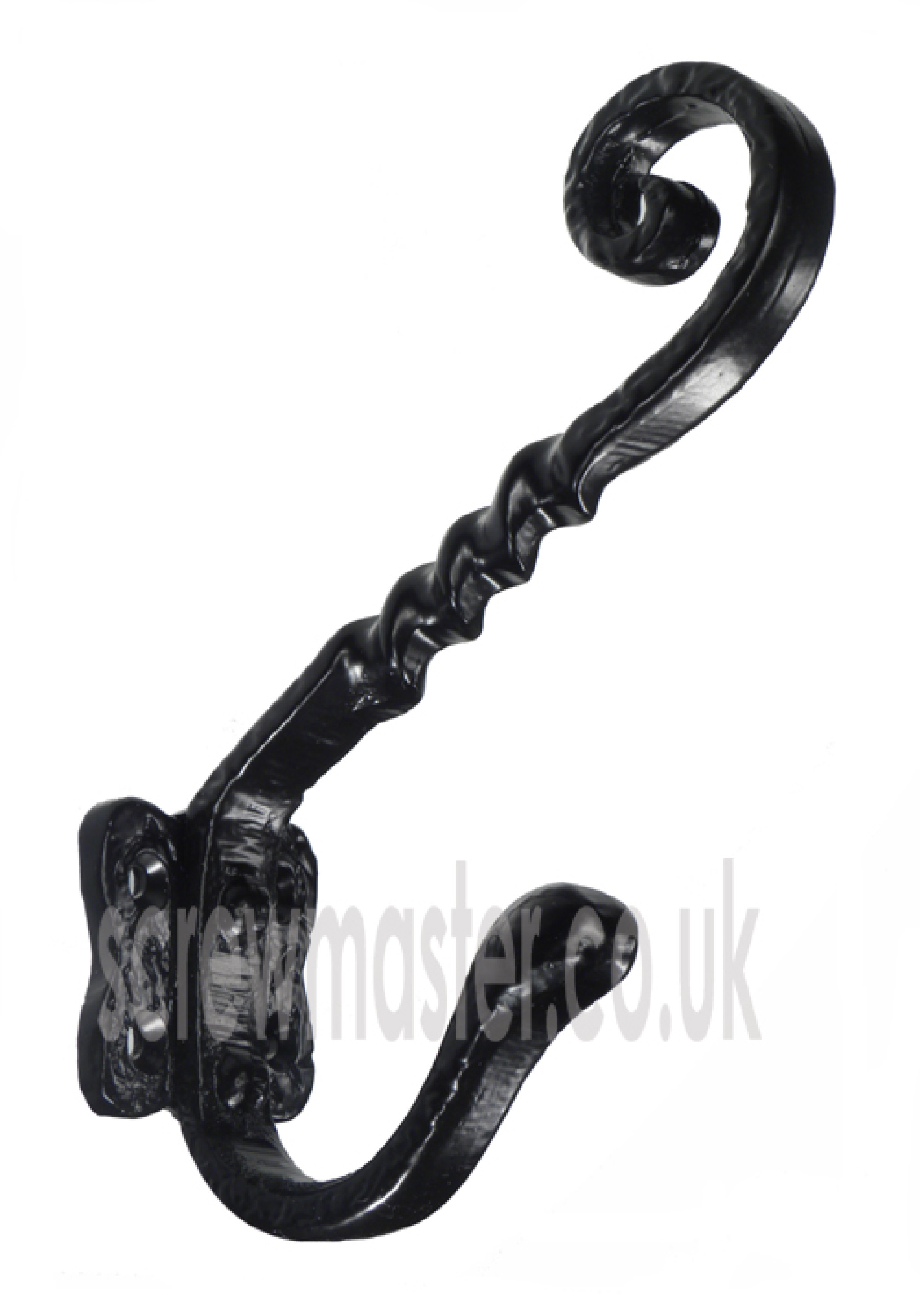 Hat & Coat Hook Black Cast Iron 127mm tudor antique style
