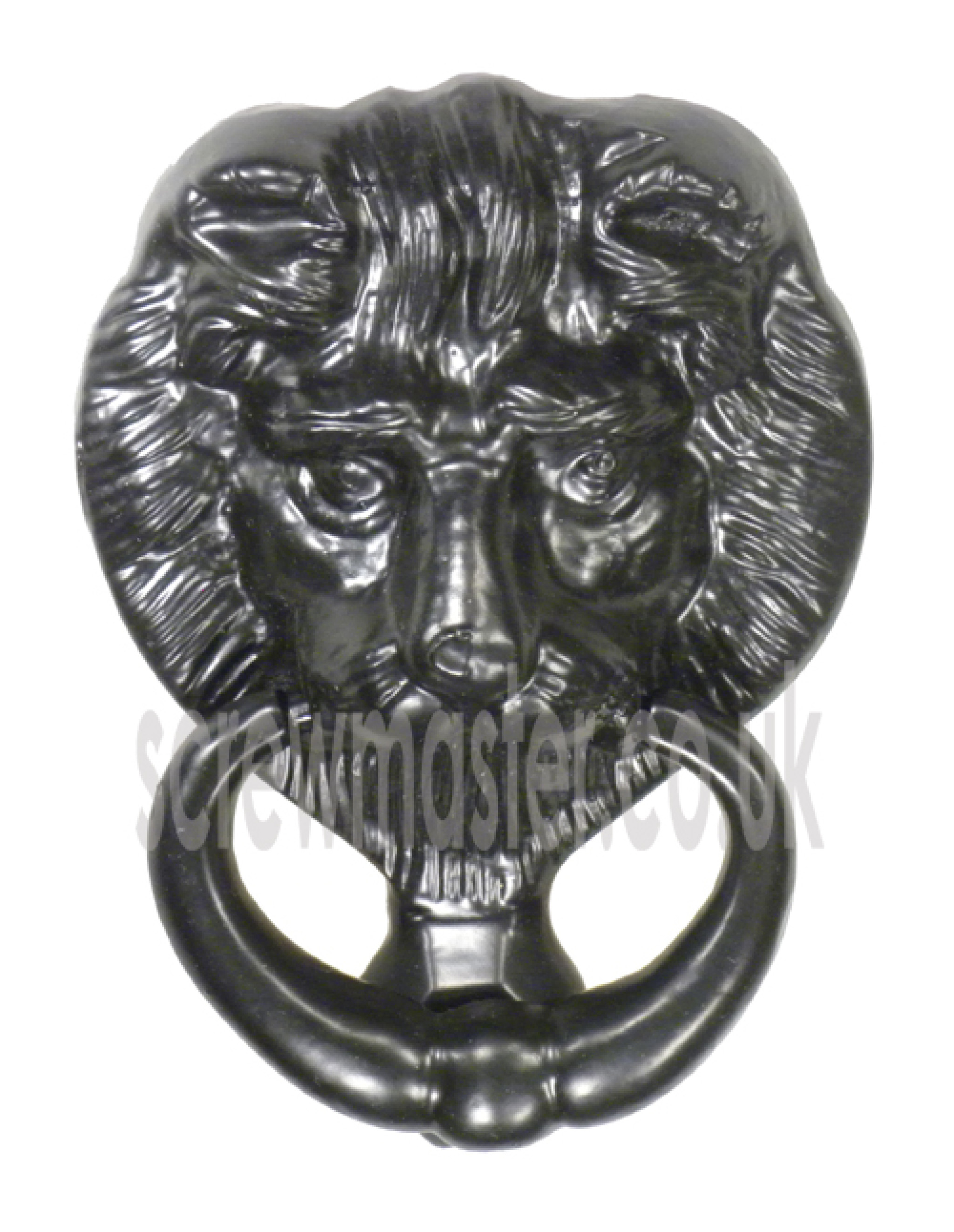 Lions Head Door Knocker Black Cast Iron 152mm antique rustic style