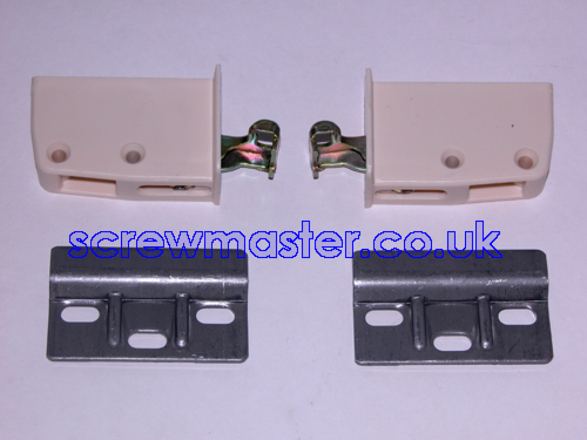 Pair of Cabinet Hangers - Screw mounting - cream colour
