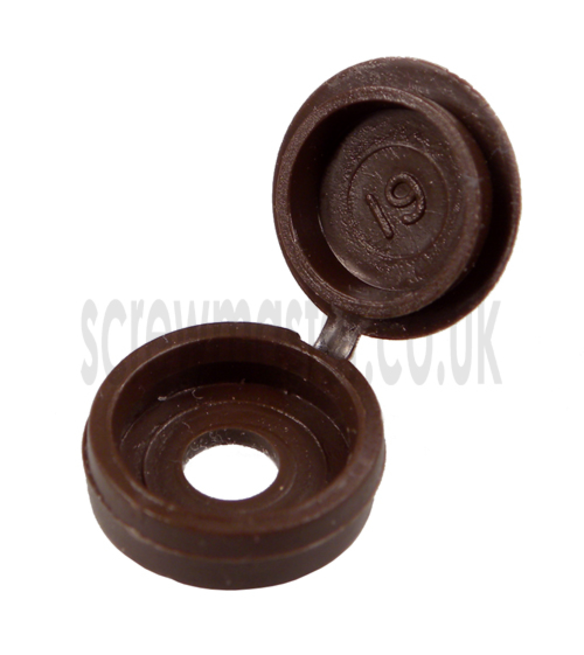 20 Hinged Screw Cover Caps Brown for M35 & M4 screws 6 and 8 gauge