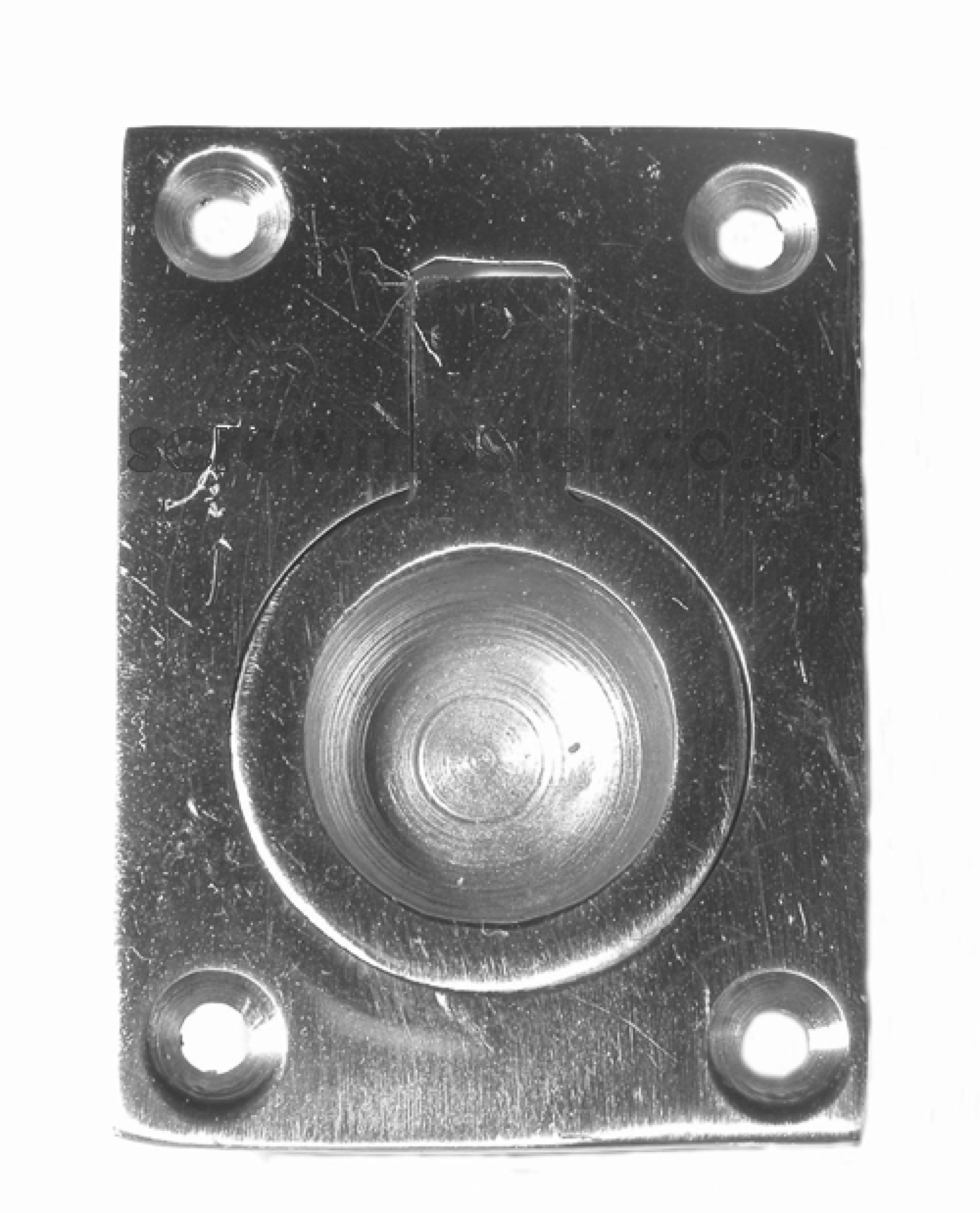 63mm x 50mm Flush Ring Pull Handle polished chrome recessed trap door