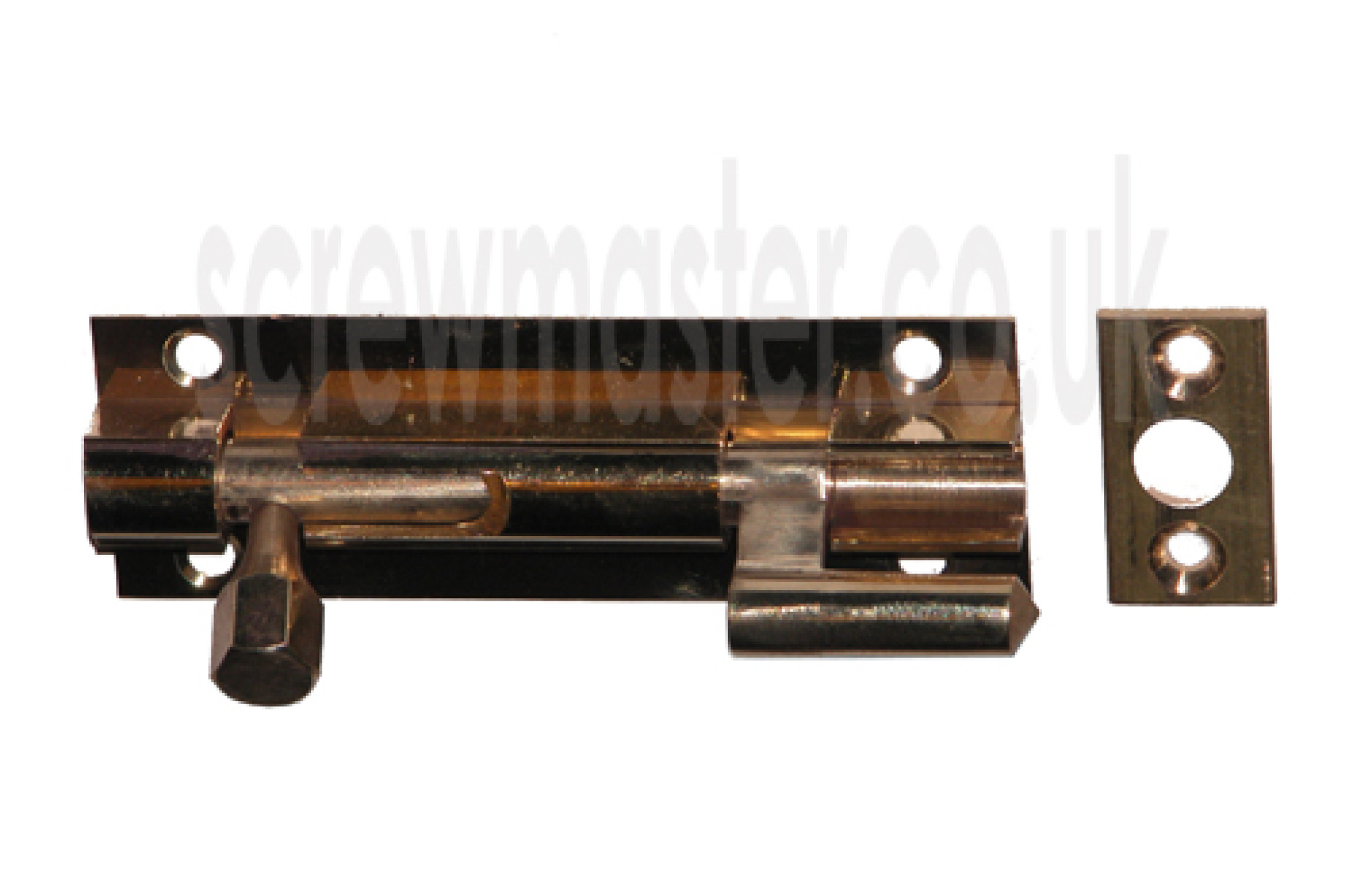 Solid Brass Barrel Bolt necked 100mm polished and lacquered sliding