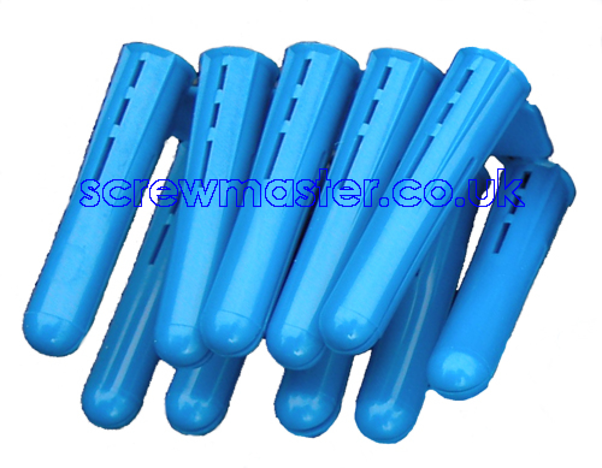 100 Blue Wall Plugs screw fixing into masonry for M6 screws