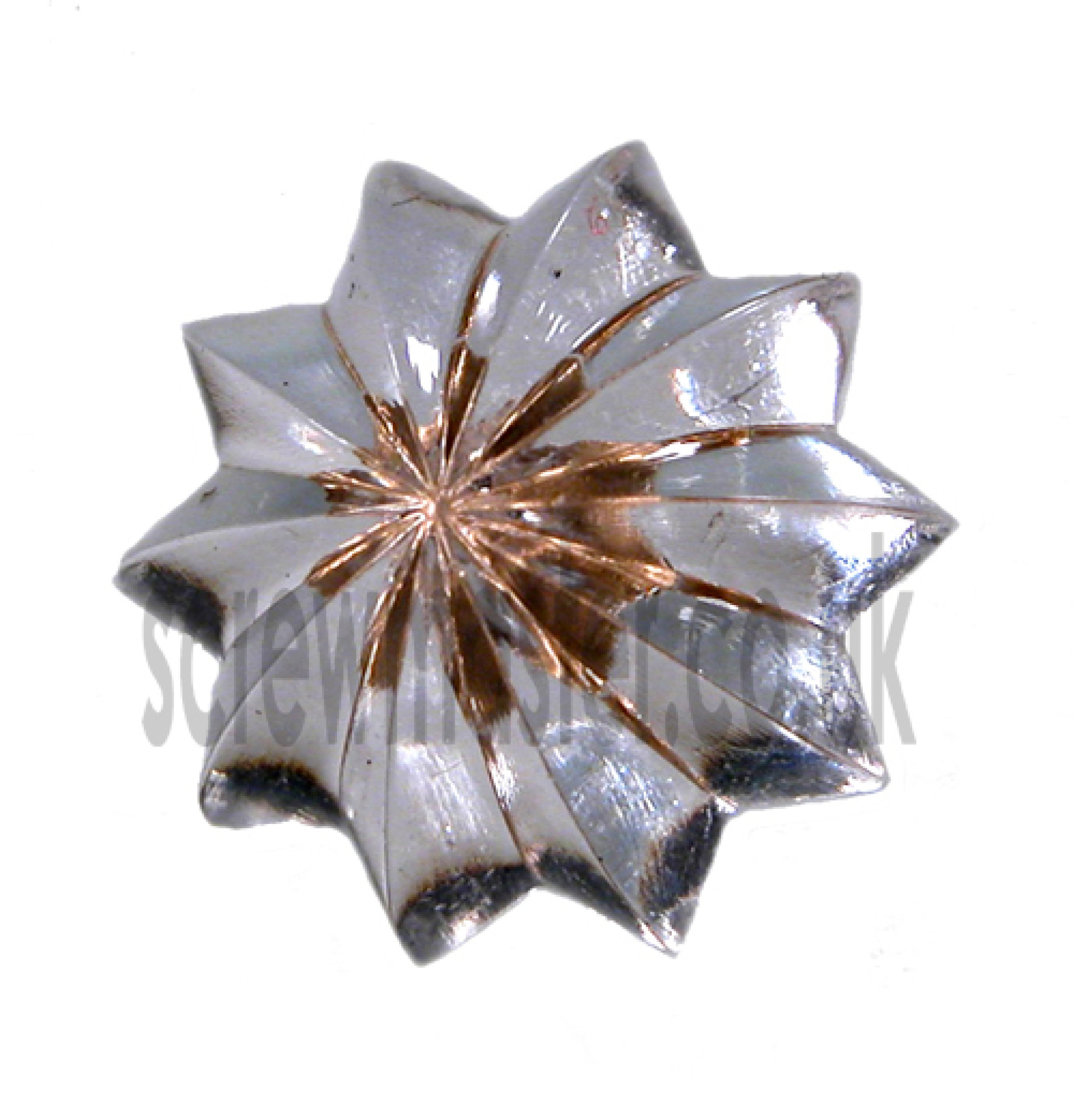 set of 4 Mirror Screws with Clear Crystal Fluted Dome screw in Cap