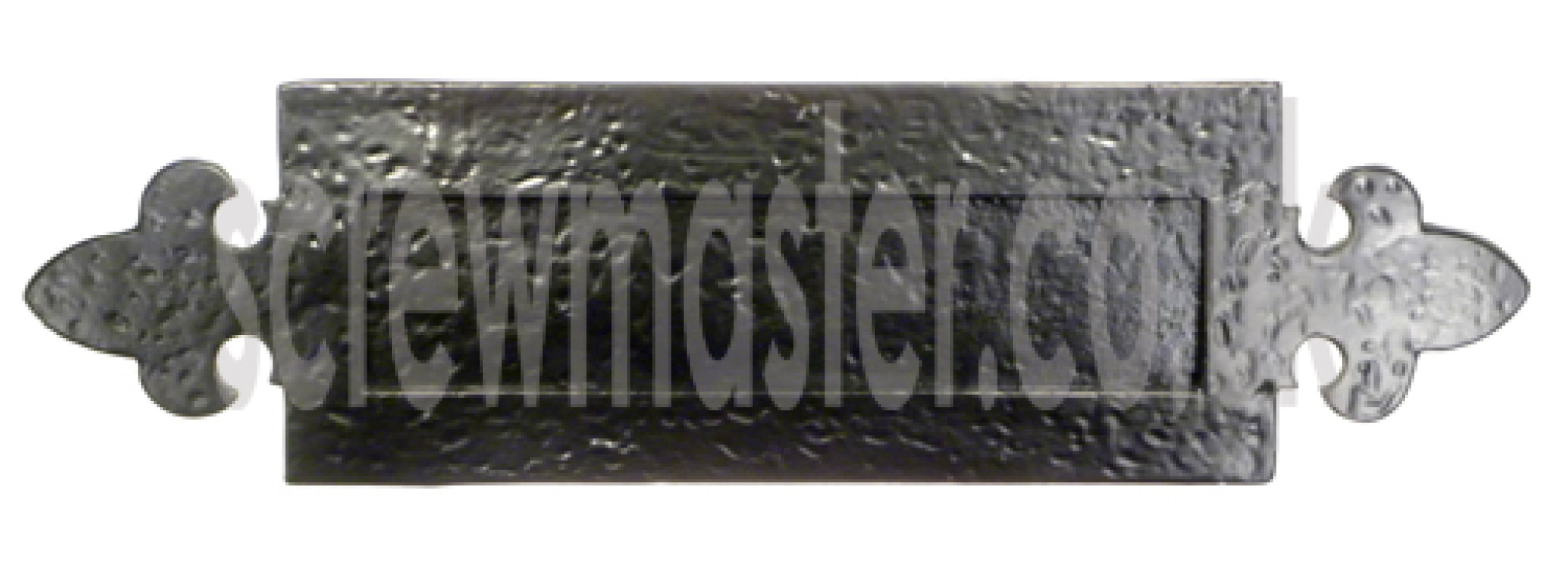 Letter Plate Black Cast Iron 355x76mm fleur de lys antique style