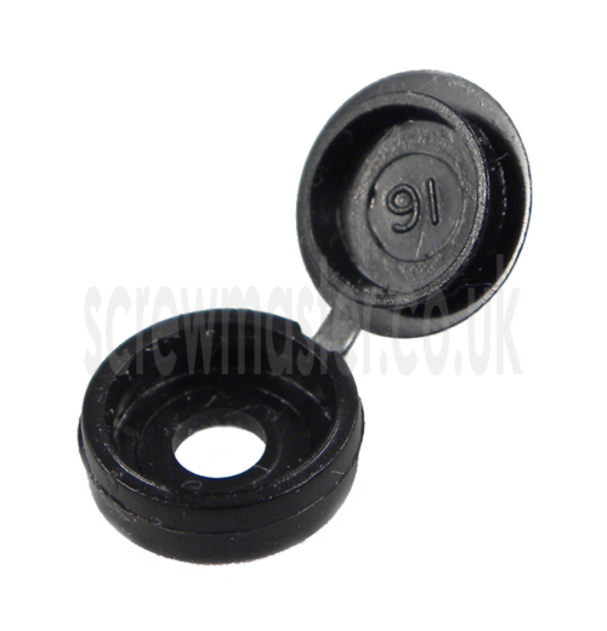 20 Hinged Screw Cover Caps Black for M35 & M4 screws 6 and 8 gauge