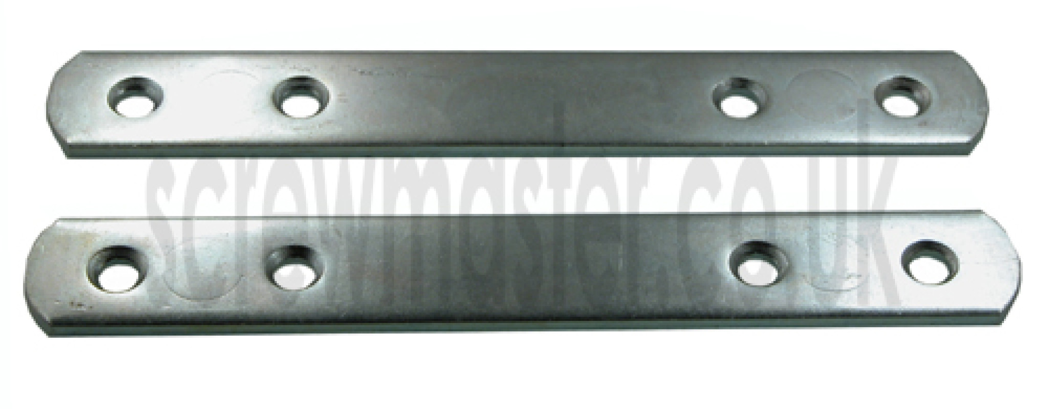 Pair of Straight Connector Plates 138mm x 19mm steel strip for false drawer fronts larder doors