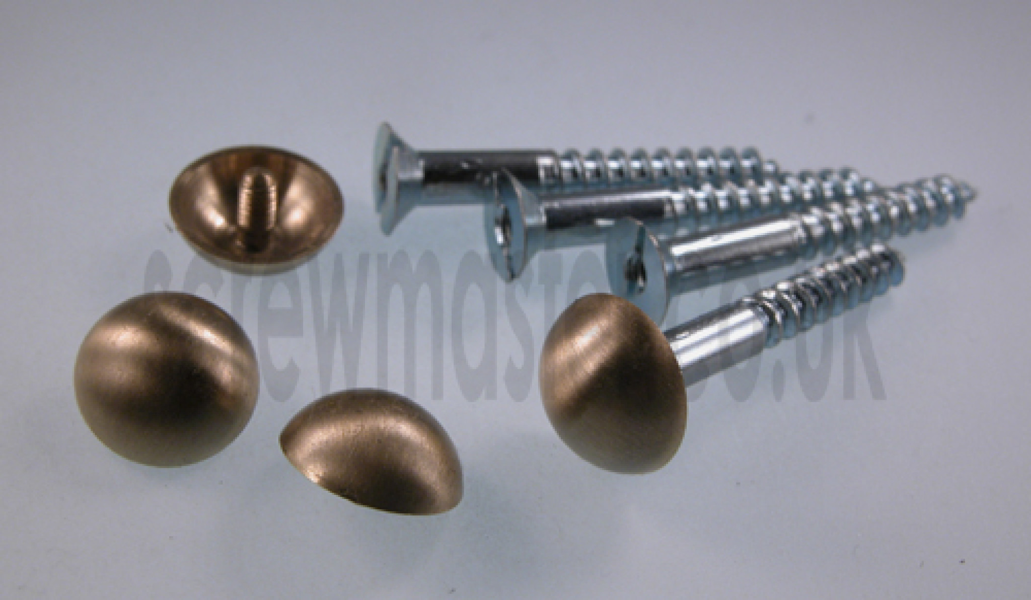 set of 4 Mirror Screws with Satin Brass Dome screw in Cap 16mm diameter