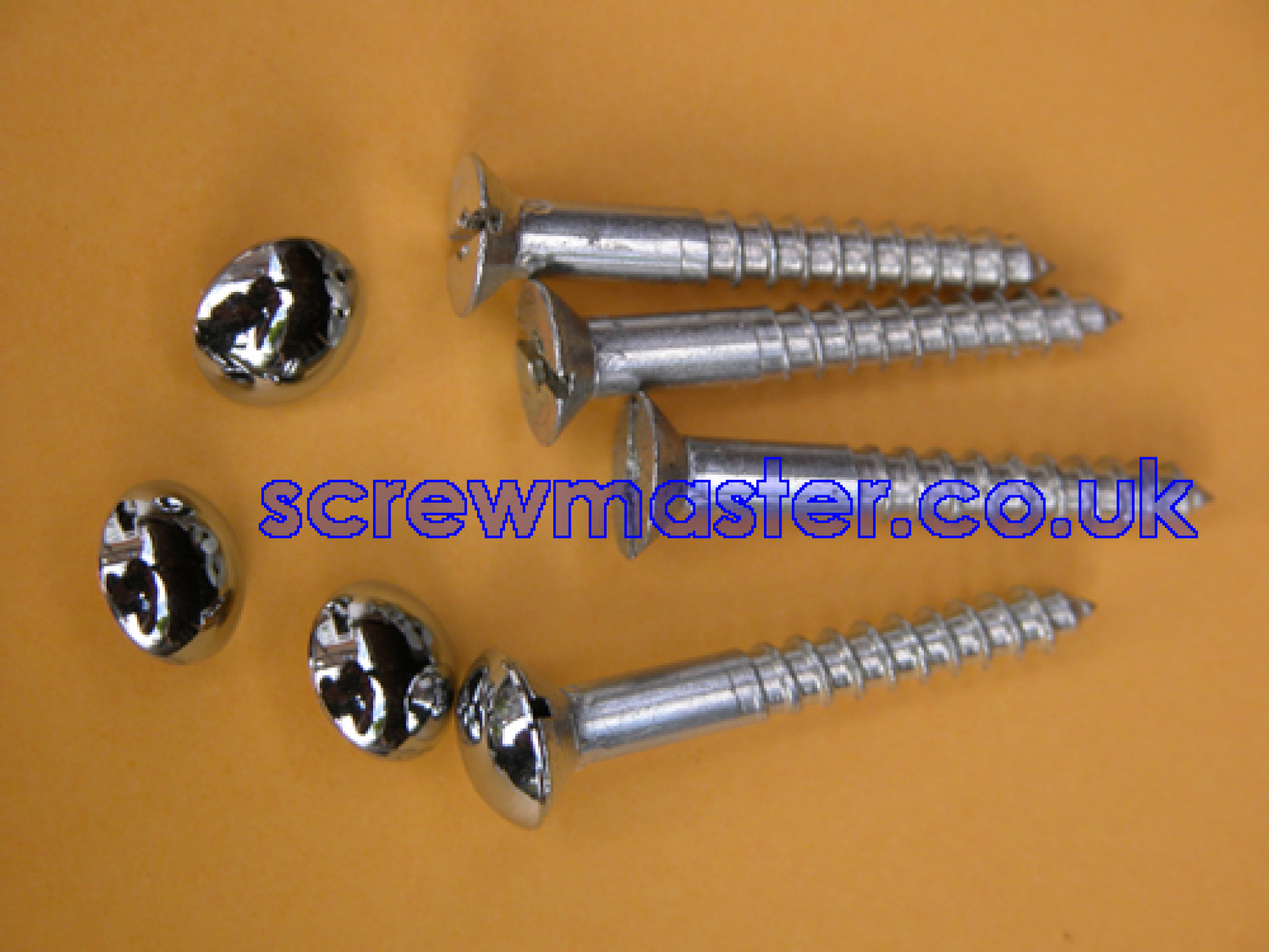set of 4 Mirror Screws with polished Chrome Mushroom Dome screw in Cap 10mm diameter
