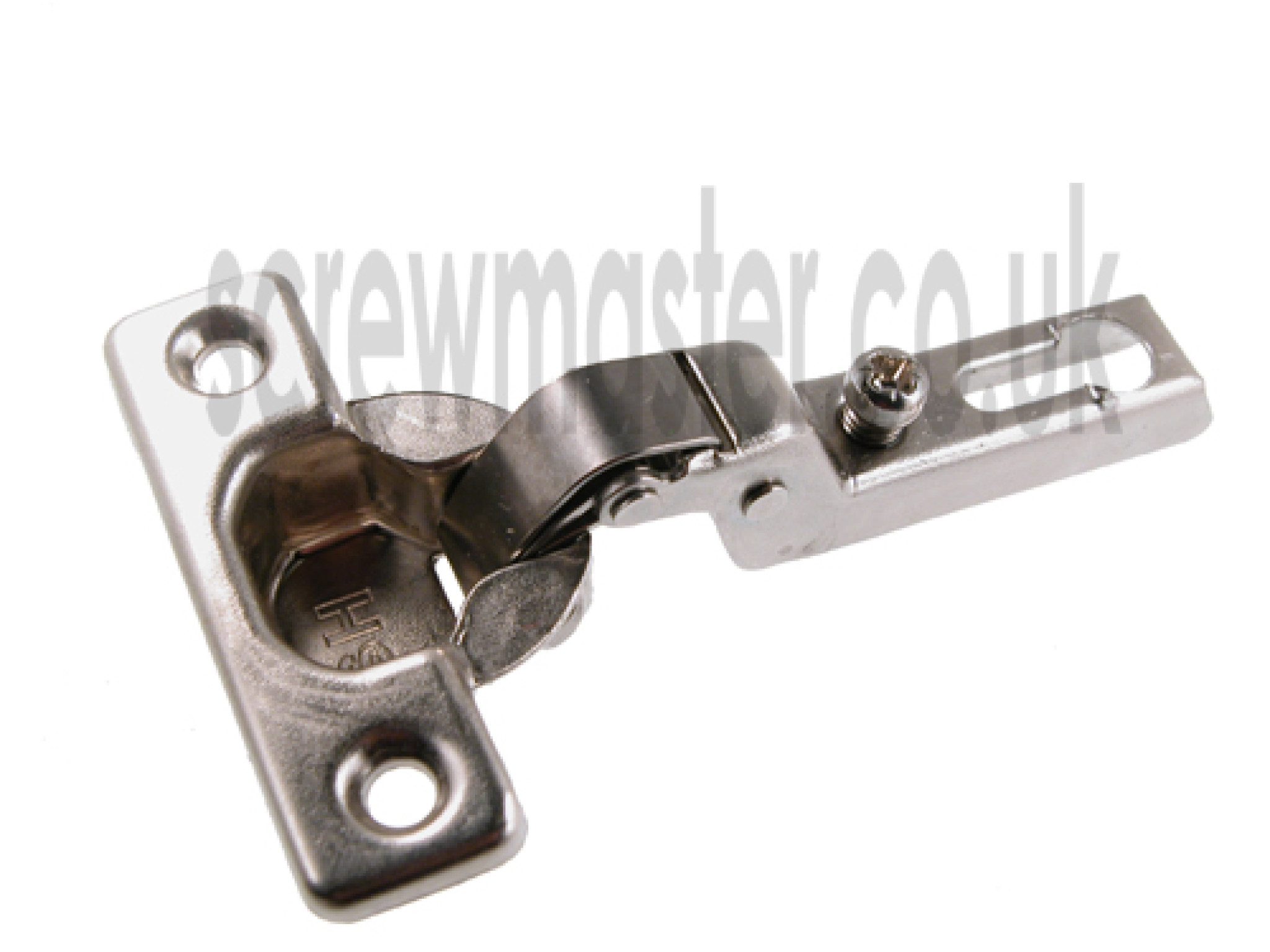 Pair of Concealed Mini Hinges slide on 92 degree opening sprung 26mm boss 9 crank half overlay