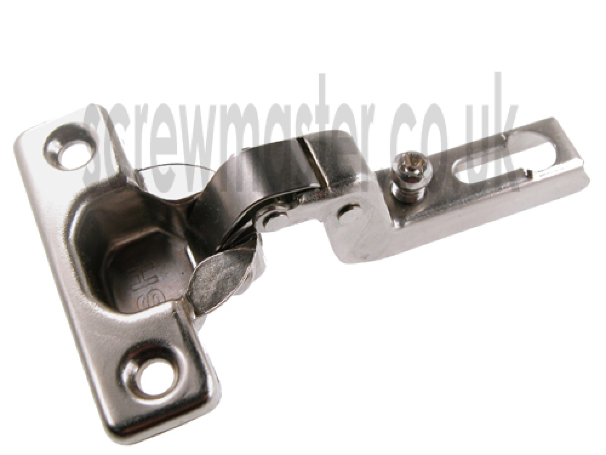 Pair of Concealed Mini Hinges slide on 92 degree opening sprung 26mm boss 15 crank for Inset Doors