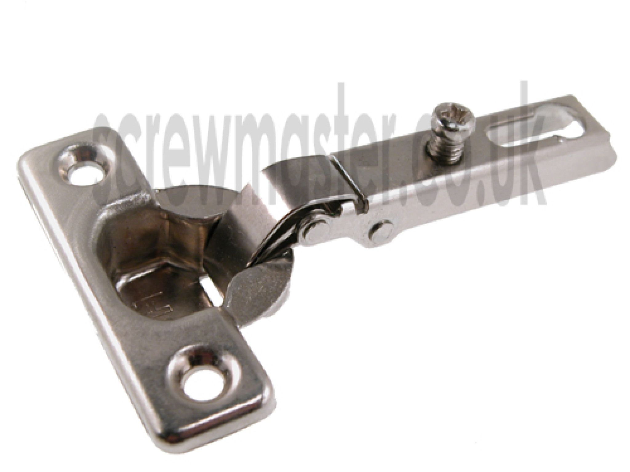 Pair of Concealed Mini Hinges slide on 92 degree sprung 26mm boss hole 0 crank full overlay