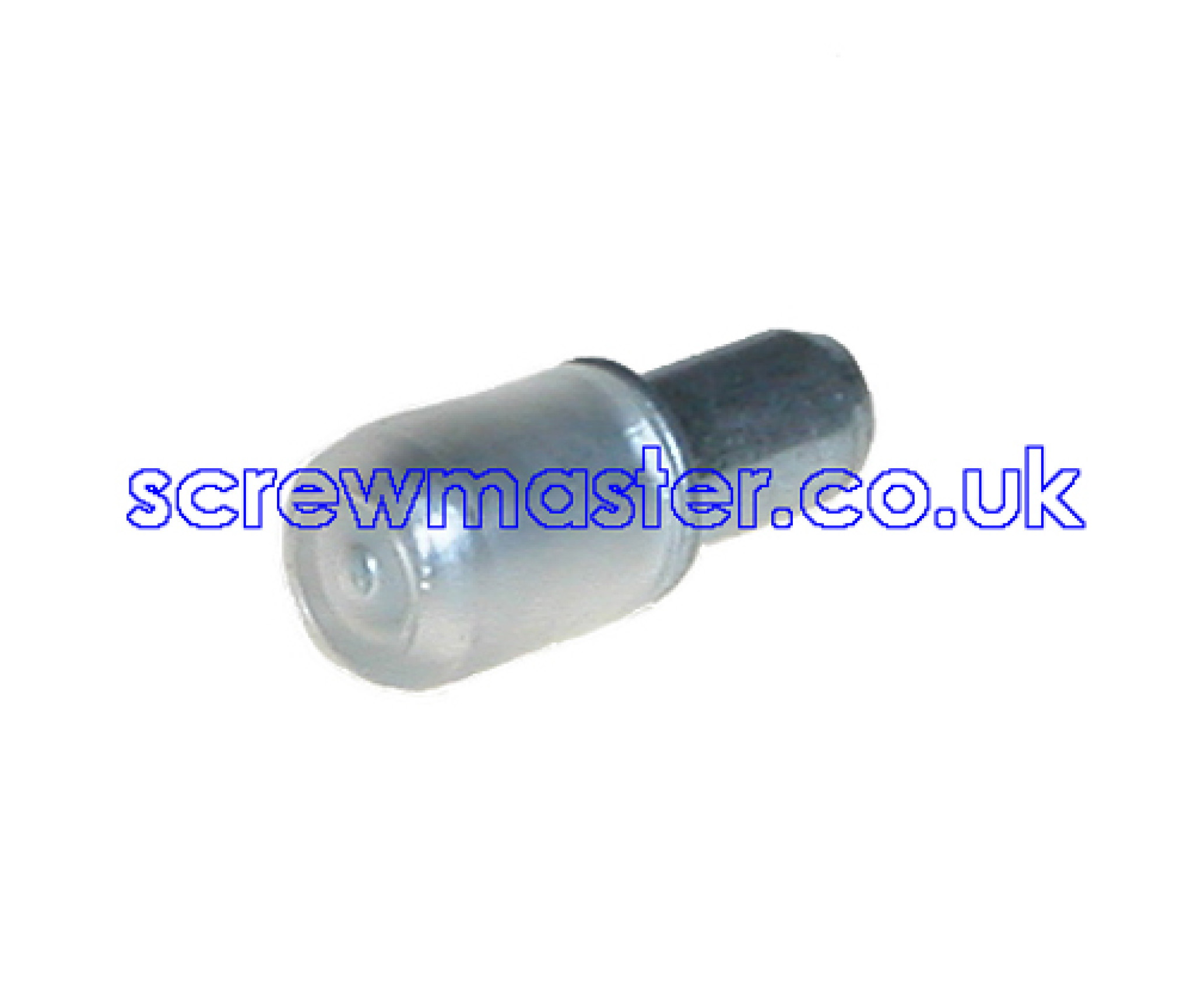 4 Shelf Supports pegs collared cylinder BZP 5mm - with plastic sleeve for adjustable glass shelves