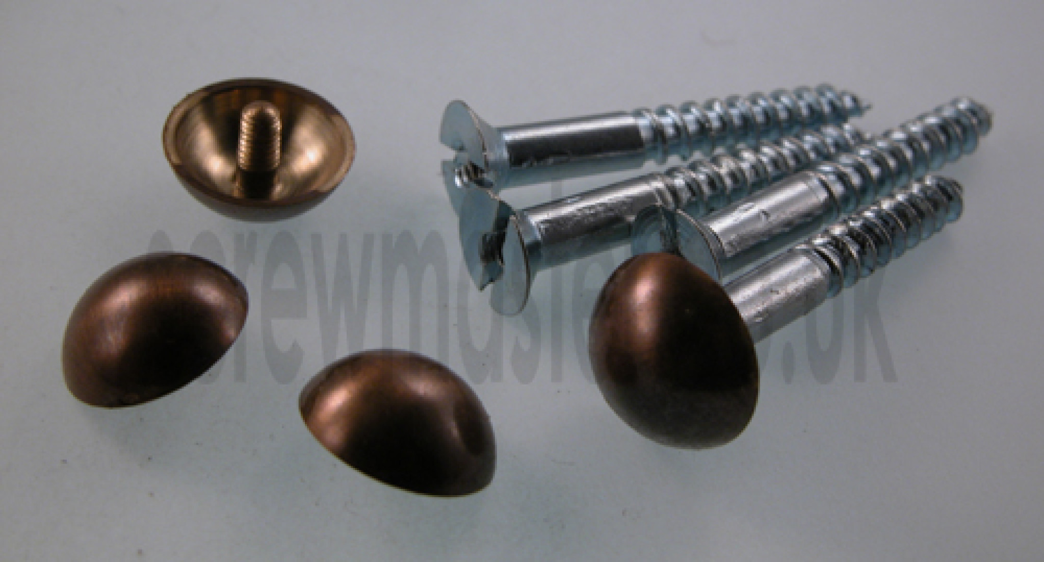 set of 4 Mirror Screws with Bronze Dome screw in Cap 16mm diameter