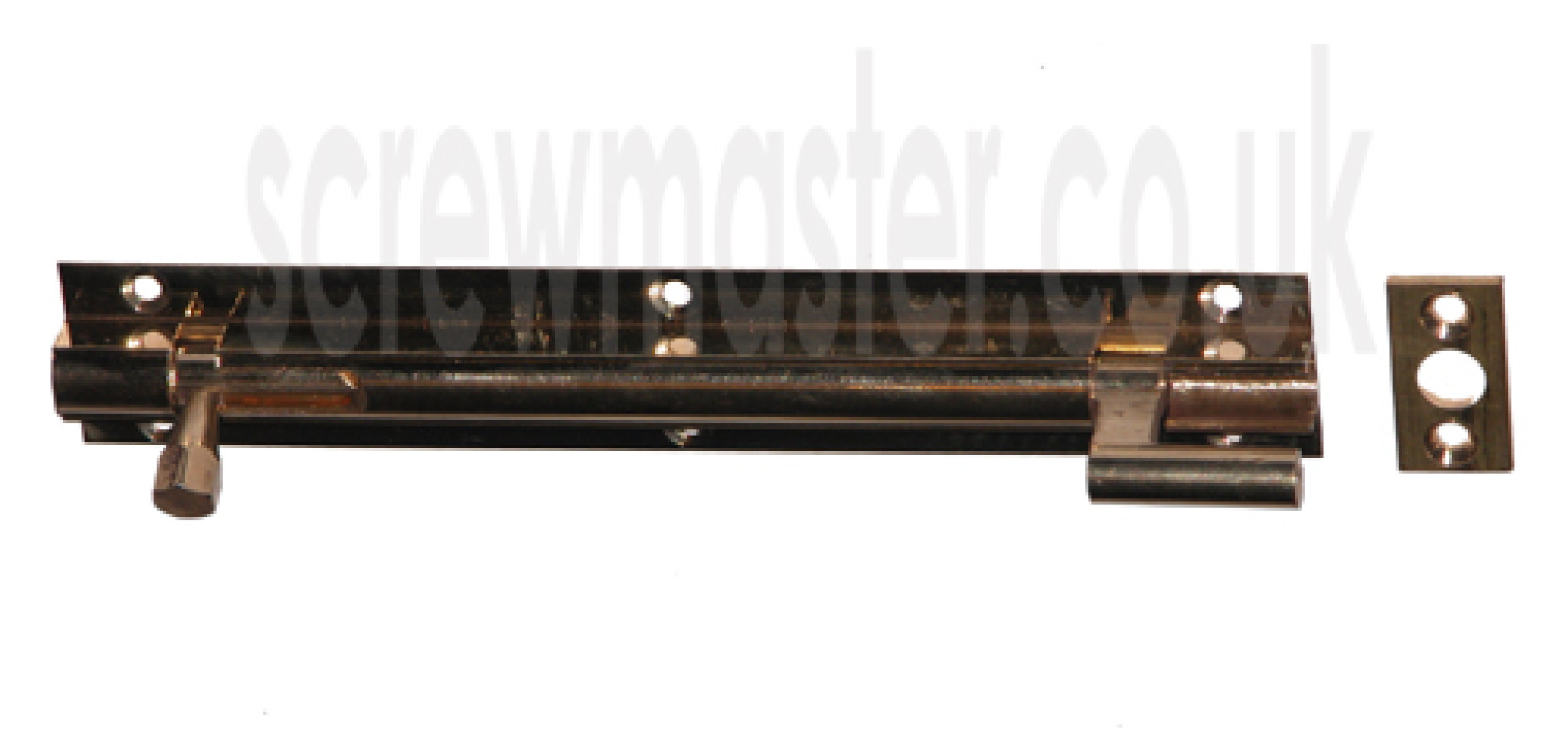 Solid Brass Barrel Bolt necked 150mm polished and lacquered sliding
